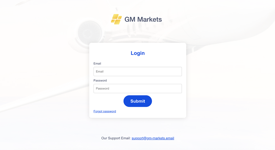 GM-market.net log in page screenshot